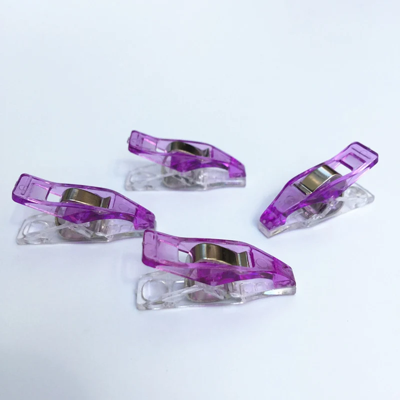 white purple 50 шт. многоцветная кромка клип лоскутное шитье DIY ремесла пластиковый зажим высокого качества офисные канцелярские Лоскутные шва зажим части - Цвет: white purple