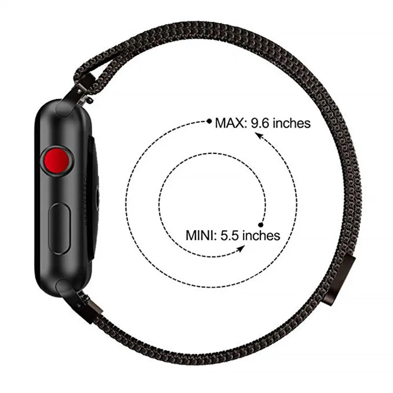 Milanese Loop strap For Apple Watch series 4 3 2 1 Stainless Steel band Magnetic belt Bracelet for iwatch 38mm 40mm 42 mm 44mm | Наручные