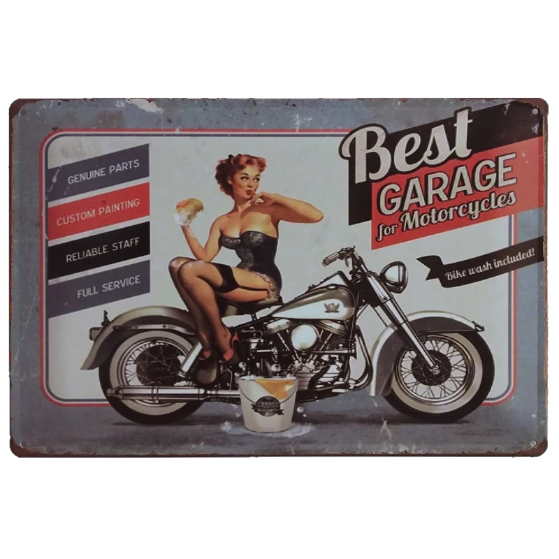 Автомобильный мотоцикл плакат металлические жестяные знаки Ретро наклейки на
