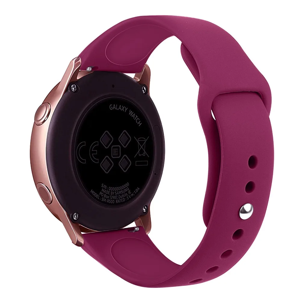 20 мм 22 мм Универсальный спортивный силиконовый ремешок для samsung Galaxy Active Watch 42 46 мм ремешок gear S2 S3 быстросъемный ремешок для часов