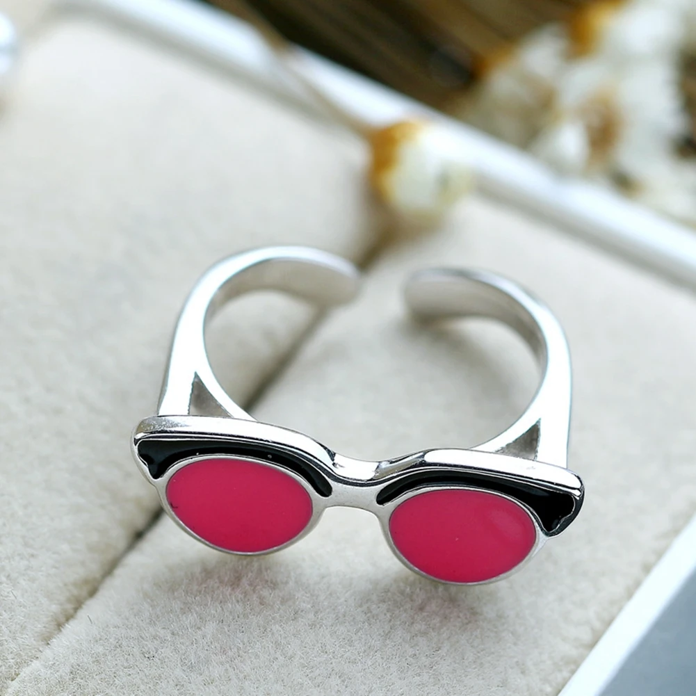 Новое Настоящее 925 пробы серебряные кольца для очков женщин Регулируемый размер