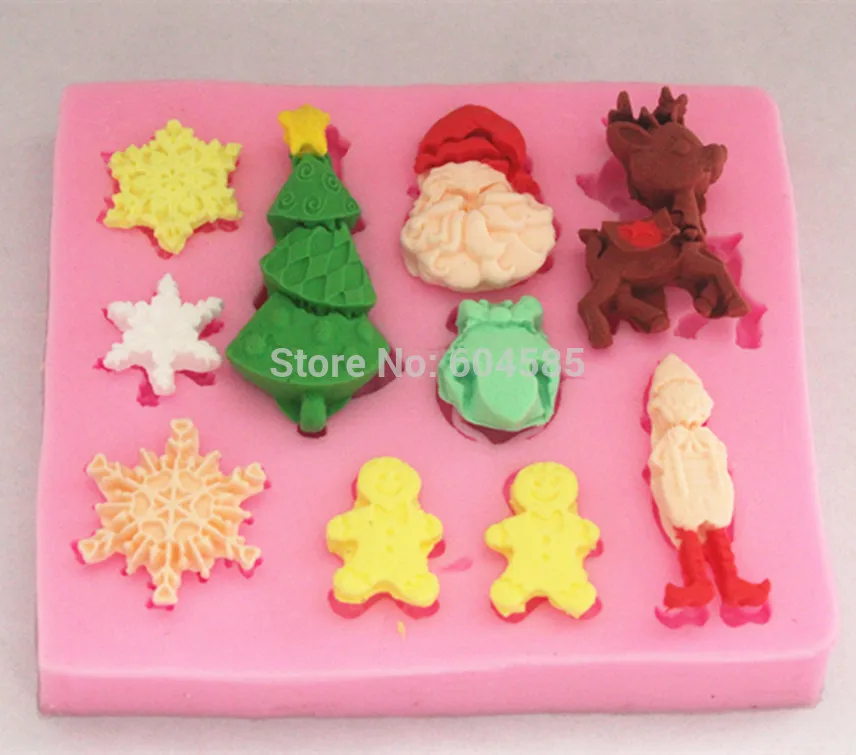 SANTAS ESSENTIALS силиконовая форма _ Снежинка Рождественское дерево эльф Пряничный