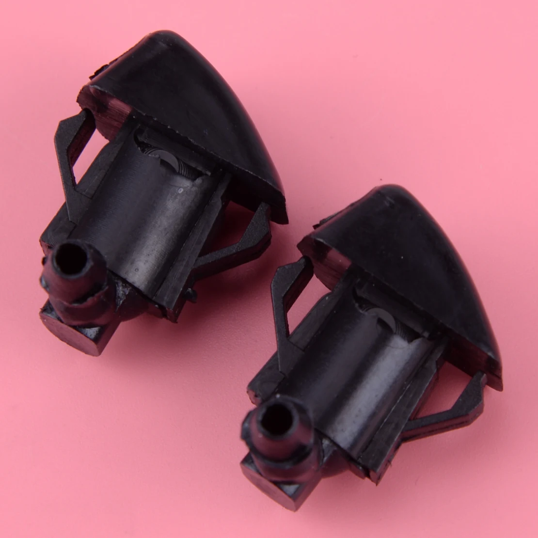 

2Pcs Black 2 Holes Front Windshield Wiper Water Washer Spray Jet Nozzle fit for Mazda 3 5 6