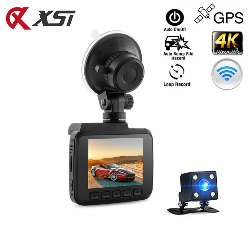 XST 2 4 дюймовый FHD 4K 2160P Novatek 96660 Автомобильный видеорегистратор с Wi Fi GPS навигацией
