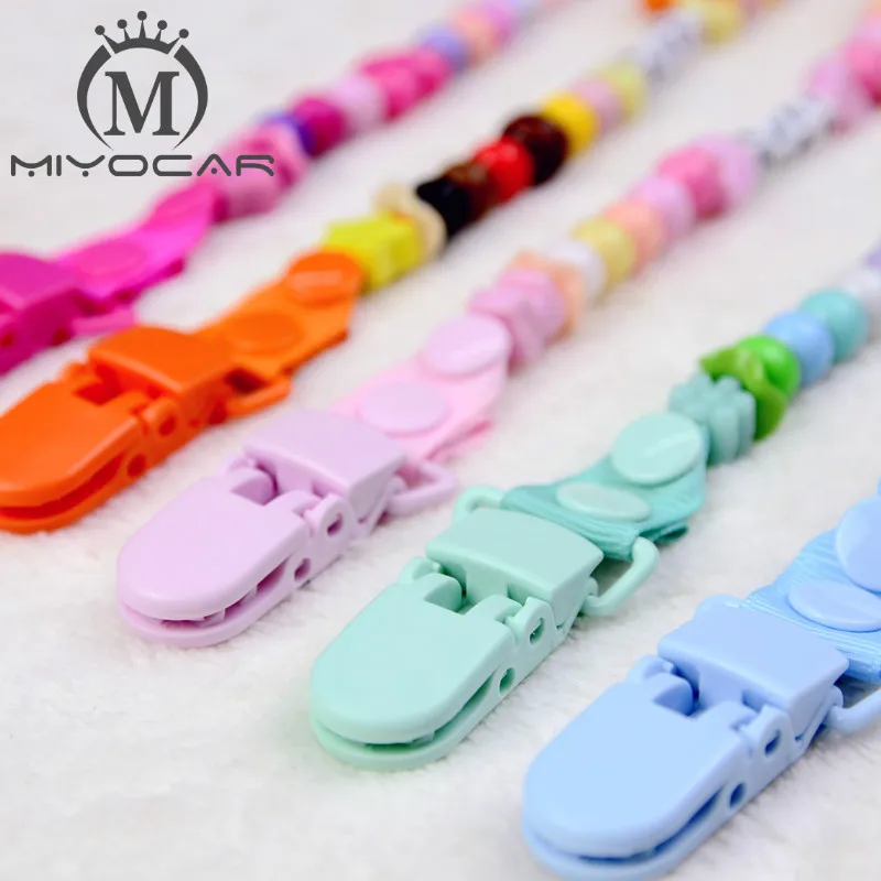 MIYOCAR Персонализированные-любое имя синие Бусины с синими Grosgrain соска зажимы держатели для сосок цепи фиксатор/зажим для прорезывателя