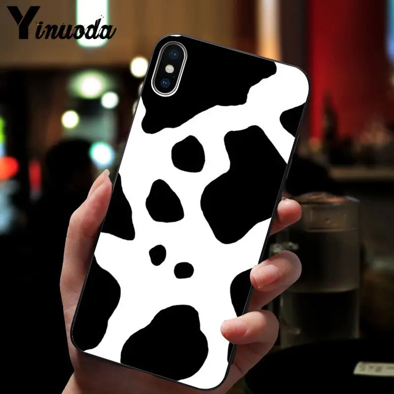 A10 Yinuoda корова узор новое поступление черный сотовый Чехол для телефона для iPhone X XS MAX 6 6S 7 7plus 8 8Plus 5 5S XR - Цвет: A10