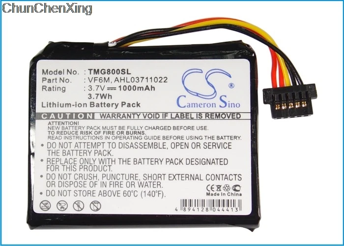 

Cameron Sino 1000mAh Battery VF6M for TomTom 4EH45, 4EH51, 4EH52, 4EJ41, 4EJ51, 4ER41, 4ER5, 4ER51, Go 825, 1530, 820, Top Gear