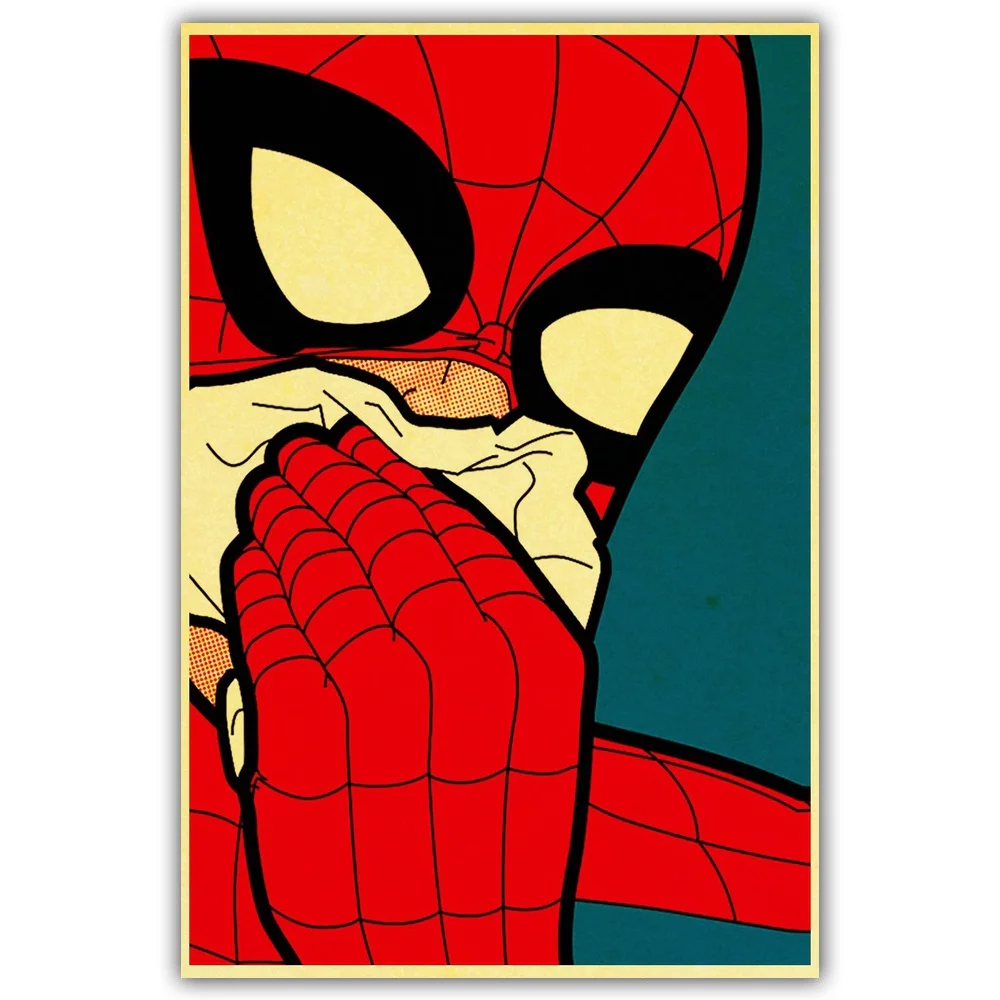 ВИНТАЖНЫЙ ПЛАКАТ Забавный супергерой Marvel Супермен Бэтмен флэш-фильм плакаты настенная живопись Ретро плакат домашний декор