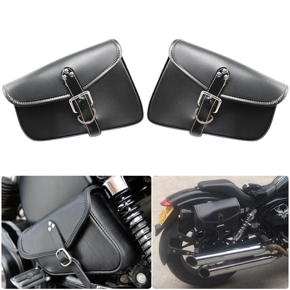 Universal Motorcycle Saddle bags Left & Right Moto Accessories Triangle Bag  for Harley Davidson Iron XL 883 1200 Sportster