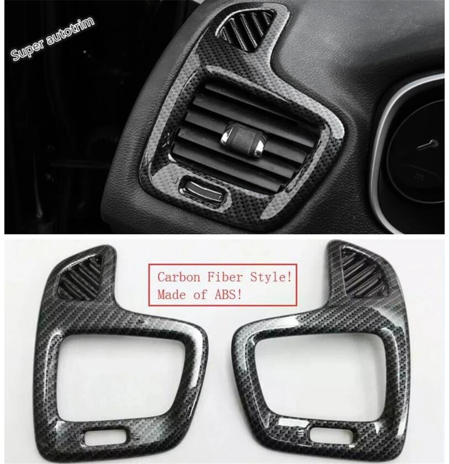 

Lapetus Accessories Interior Side Air Conditioning AC Outlet Vent Cover Trim ABS Fit For Jeep Compass 2017 - 2020 / Black Kit