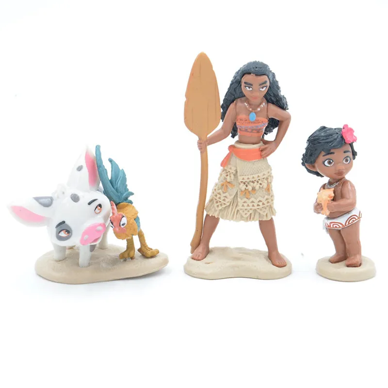 Мультфильмы Дисней Моана 6 шт./компл. 12 см принцесса Мауи шеф Туи Тала Пуа ПВХ экшн