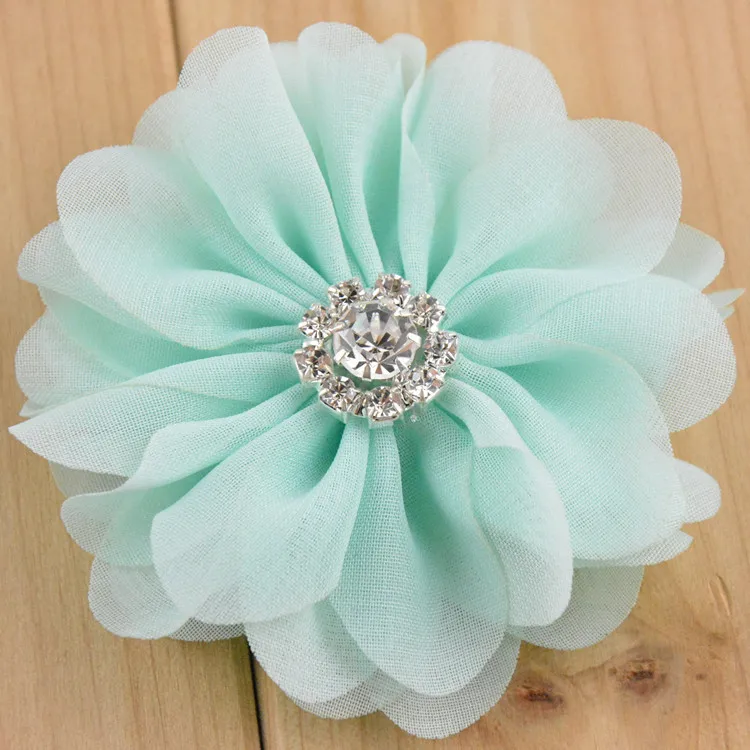 Оптовая продажа 200 шт./лот 2 8 ''шифоновая ткань цветы горный хрусталь центр