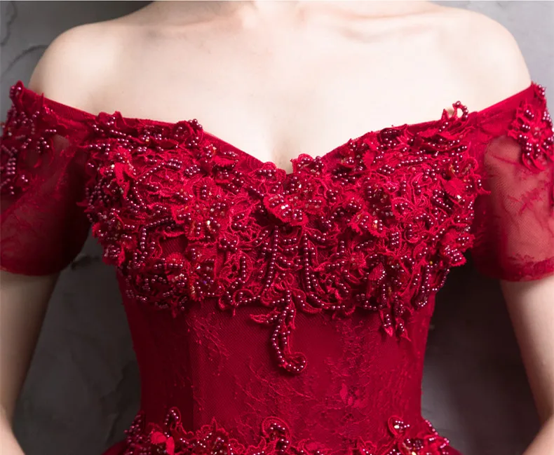 Винтажное длинное кружевное платье с открытыми плечами и бусинами|Платья для