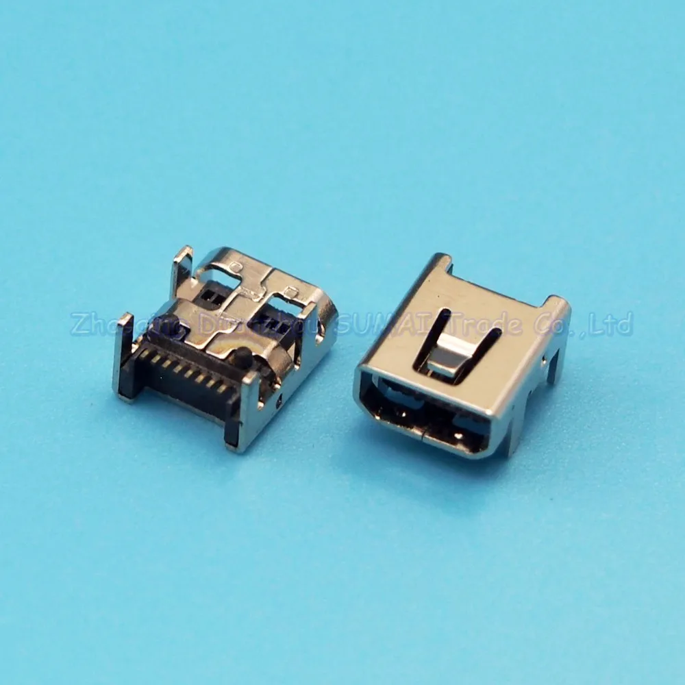 50 шт. позолоченный мини 8P USB Гнездовой разъем 4 DIP ножной зарядный порт для MP3/MP4 и т.