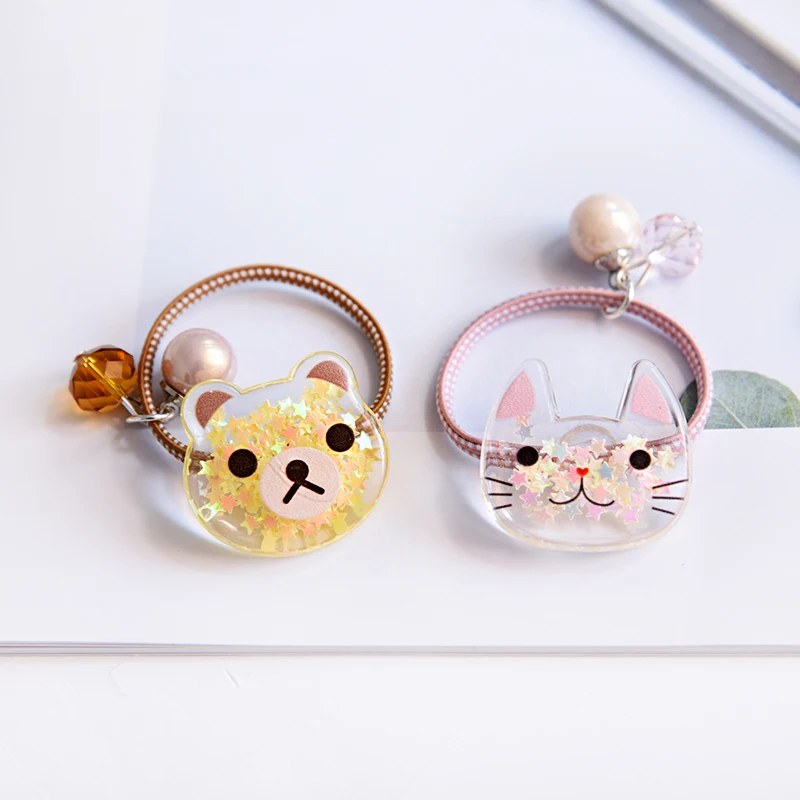 Детские эластичные резинки для волос с кристаллами Kitty/Bear/Rabbit украшенные