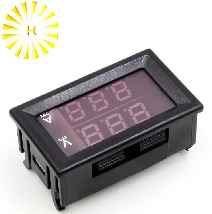 Цифровой мини вольтметр амперметр постоянного тока 100 в 10 А измеритель