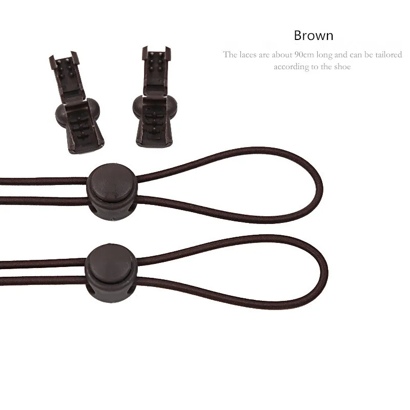 Brown Nyacinth Красочные эластичные шнурки для обуви удобный замок красочные эластичные без завязок силиконовые шнурки ленивые шнурки для обуви для кроссовок - Цвет: Brown