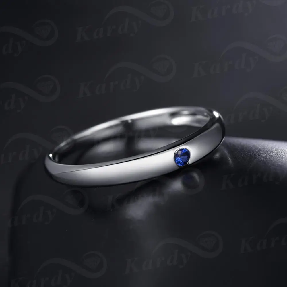 Простой дизайн подлинный натуральный синий сапфир настоящий бриллиант для
