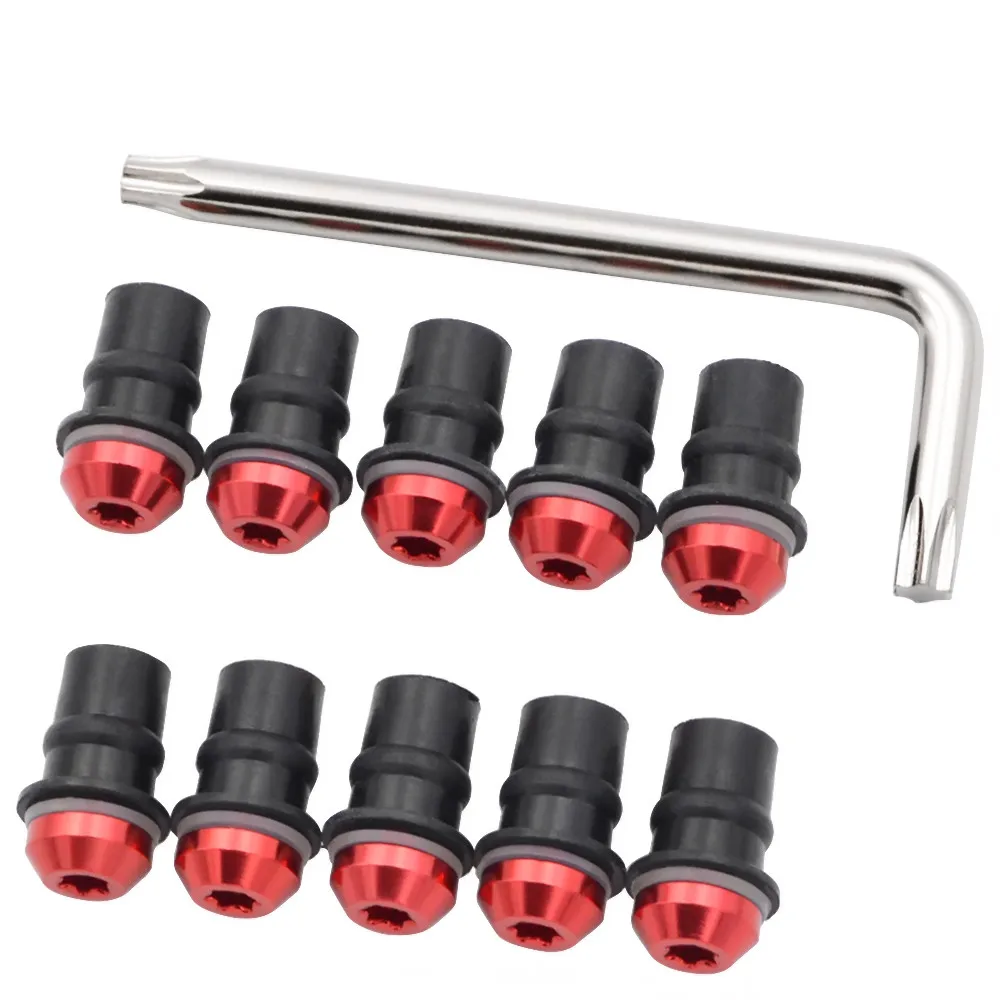 Red Screw Nut Универсальный 5 мм M5 ЧПУ лобовое стекло винтов для лобового стекла ручек болтов гаек винтов для Kawasaki Z 650 750 Z 800 900 Z 1000 ZX6R ZX636 ниндзя 650R/ER6F - Цвет: Red Screw Nut