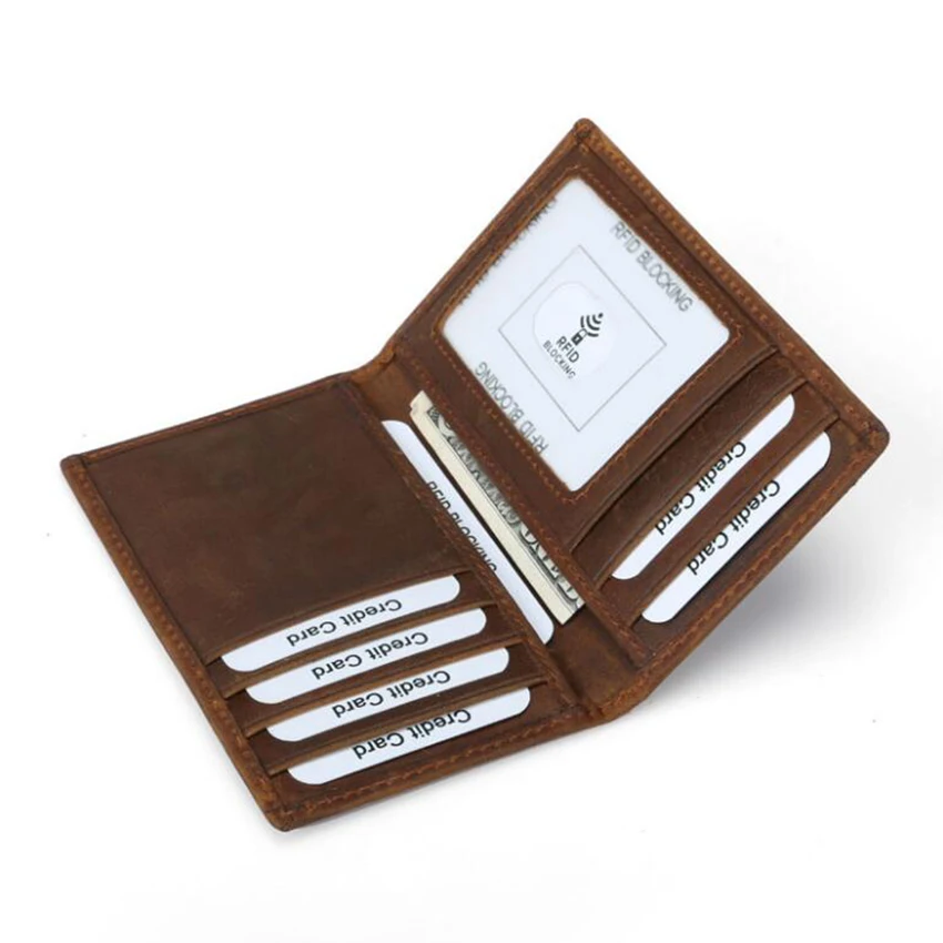 Новые RFID блокирующие Кредитные ID Держатели из натуральной кожи кошельки для