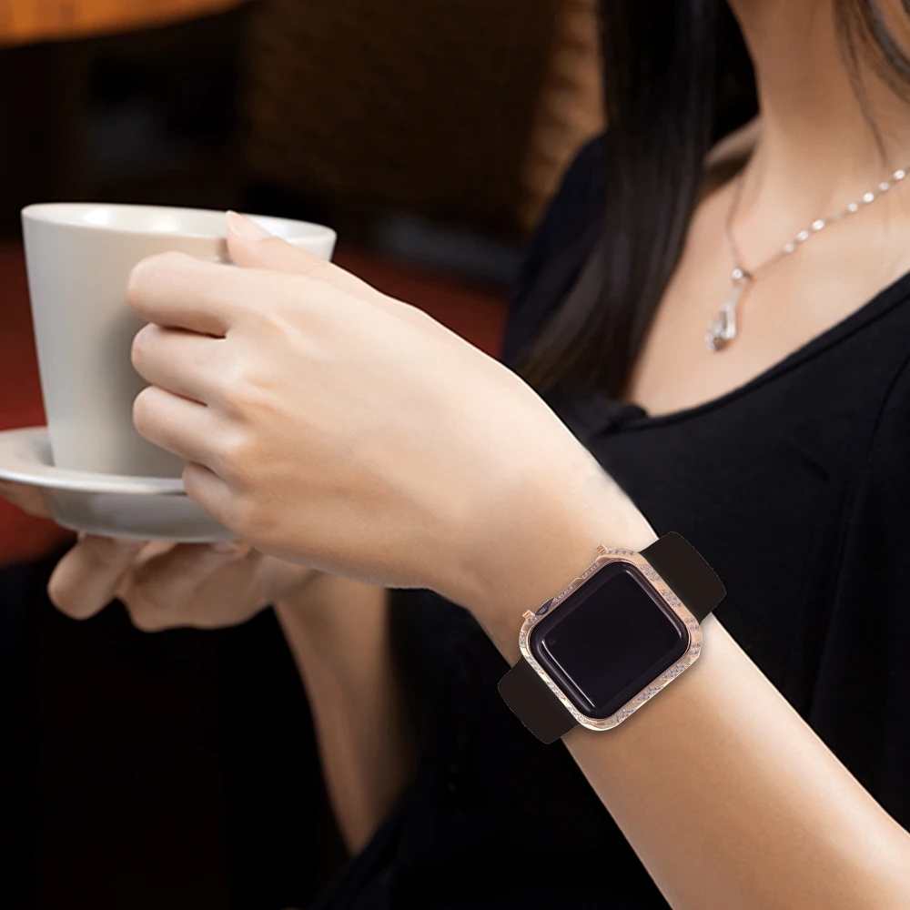 Новинка высокое качество 40 мм ободок инкрустированный Rhinstone Diamond Roes золотой чехол