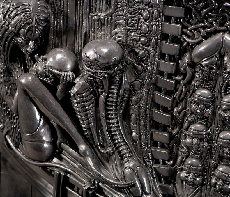 7kg43cm* 37 см H R. Giger коллекция искусства холодного литья алюминия 3D тиснение Декоративная скульптура инопланетянин настенные картины