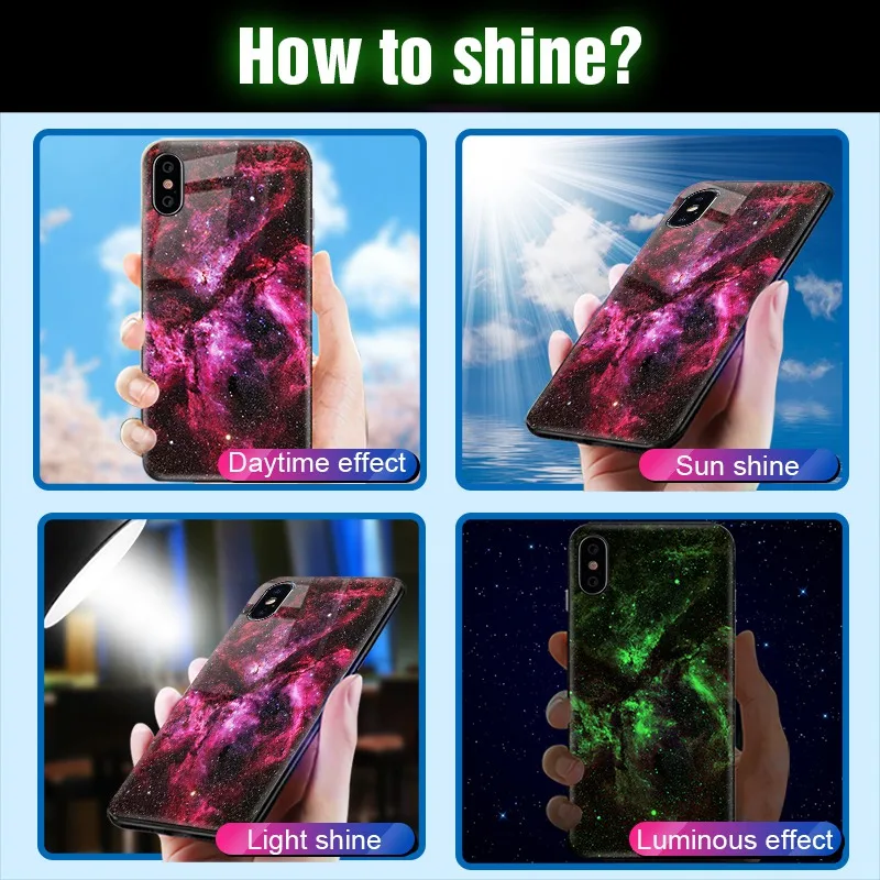 Роскошный светящийся чехол TOMKAS для iPhone X Xs Max Xr, стеклянный чехол для телефона, силиконовый чехол для iPhone 7, 8 Plus, чехол s для iPhone 6 S, 6s