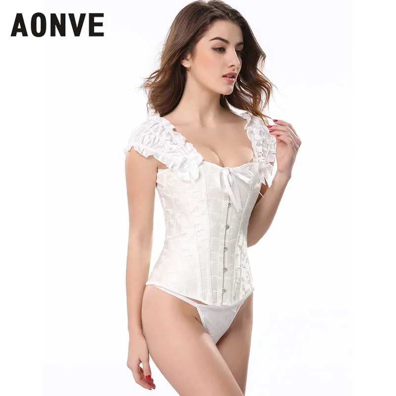 AONVE Steampunk Corset Sexy Gothic Clothing Corsellet Waist Trainer Modeling Strap Lace up Steel Bone Corpete Korset Bustier | Женская