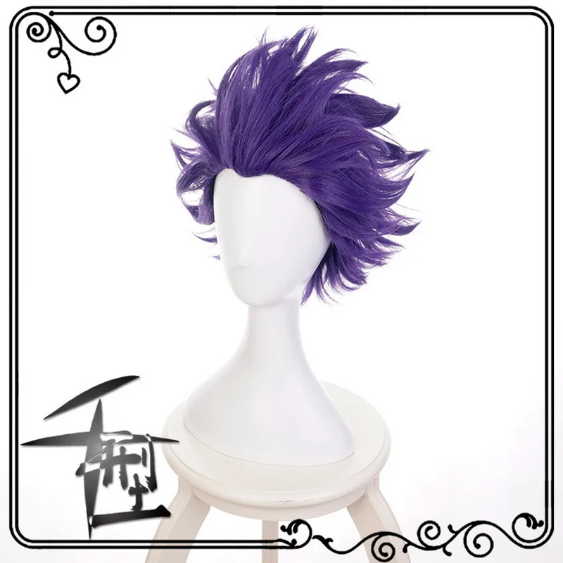 My Hero Academy Shinso Hitoshi Boku no Hero Academy короткий синий фиолетовый парик для выступлений синтетические волосы костюм на Хэллоуин вечерние парики