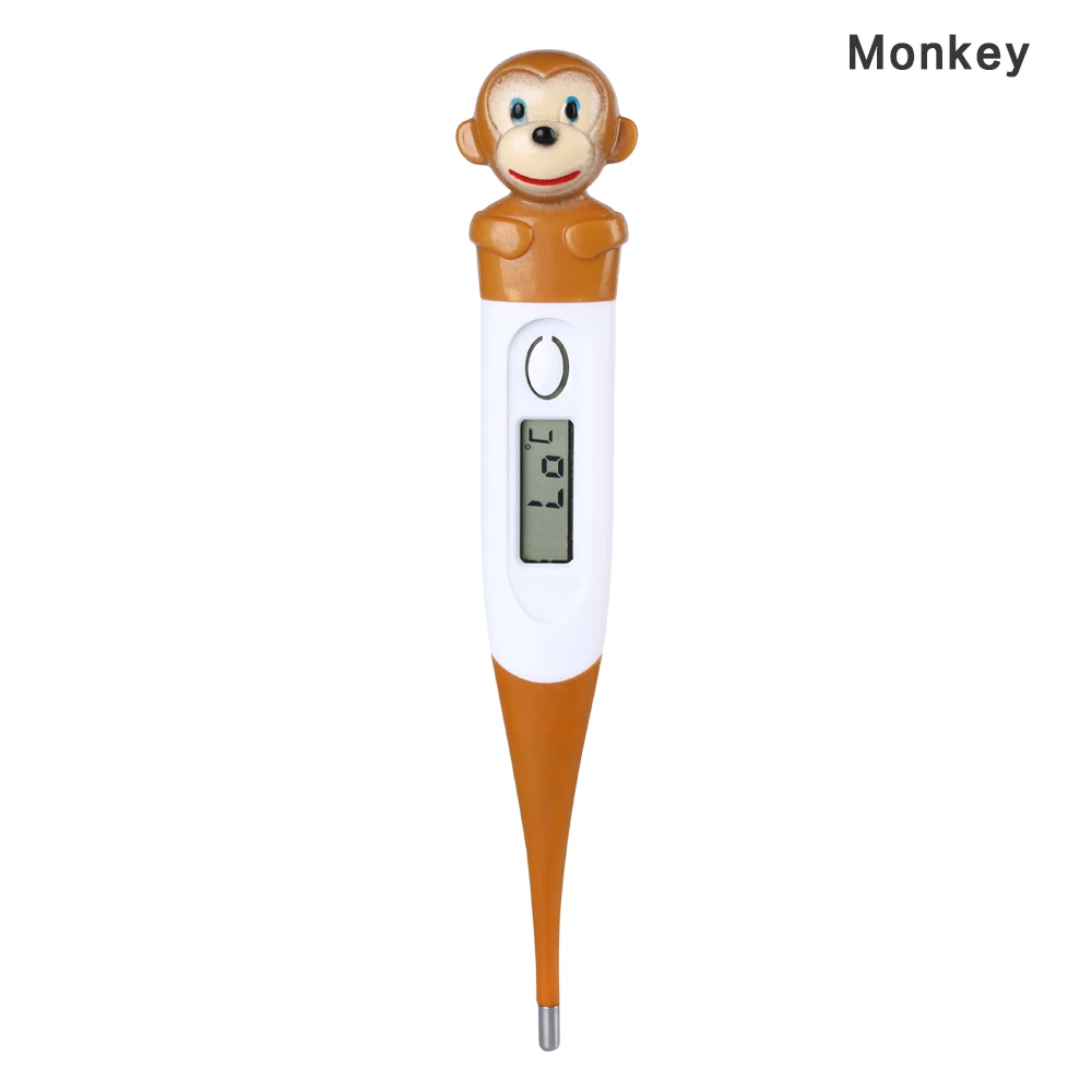 Monkey Новое поступление мультяшный милый мягкий сенсорный Детский водонепроницаемый термометр Детский термометр уход за ребенком - Цвет: Monkey