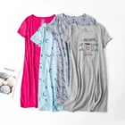 Высококачественные летние повседневные женские хлопковые рубашки для сна 3xl для девочек, женское платье для сна с коротким рукавом и круглым вырезом