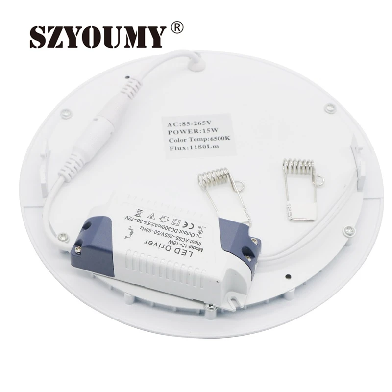 SZYOUMY ультра тонкий круглый светодиодный панельный светильник 12 Вт 15 18 24 с