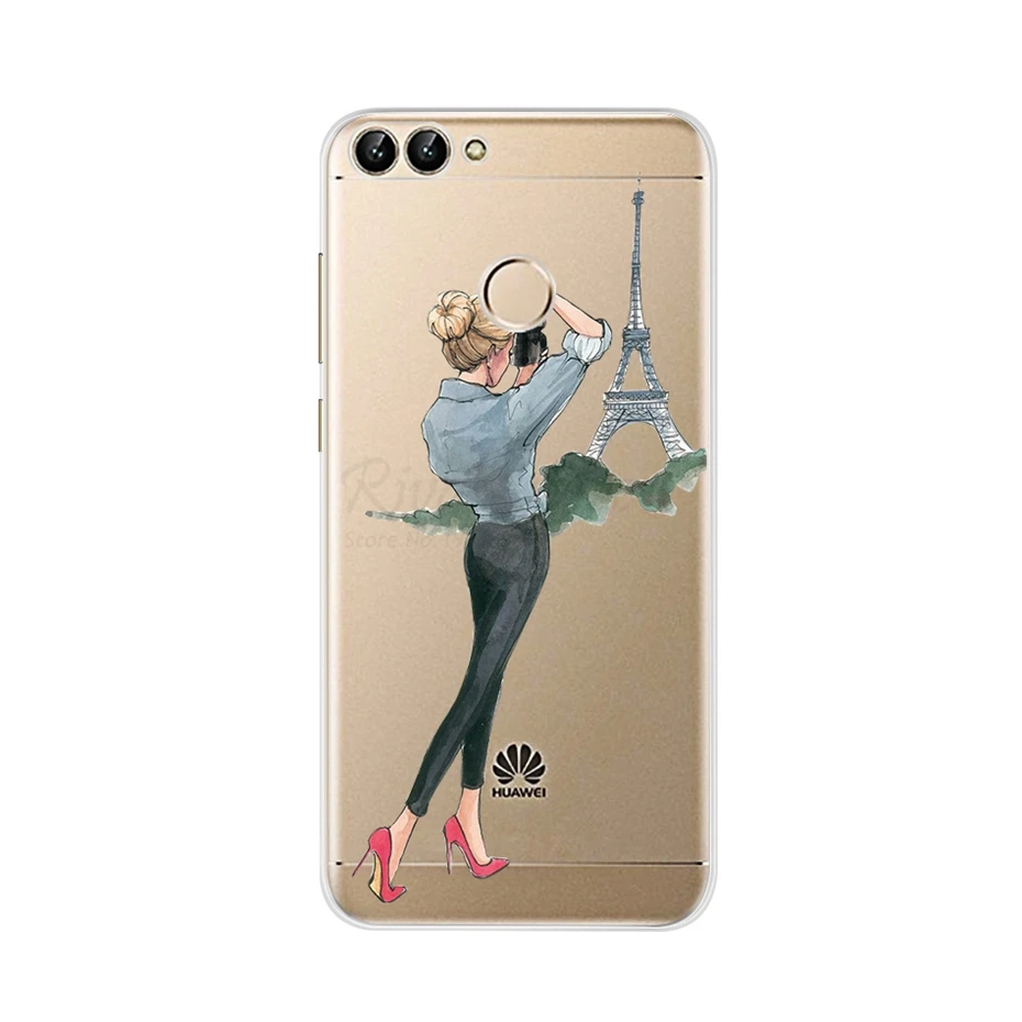 Для TPU huawei P Smart чехол 5,65 милый силиконовый мягкий чехол из ТПУ с животными для huawei PSmart чехол для телефона huawei P Smart задняя крышка