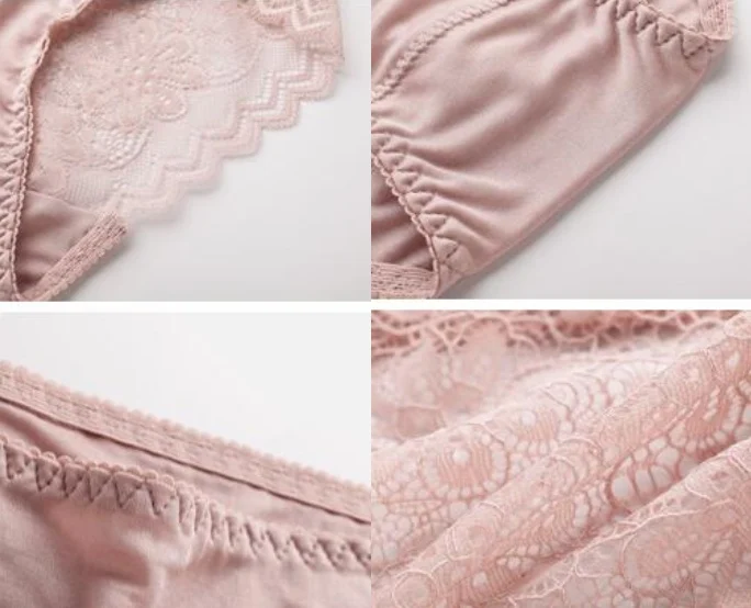 4 шт./упаковка женские кружевные трусики нижнее белье из 100% шелка Размеры M L XL