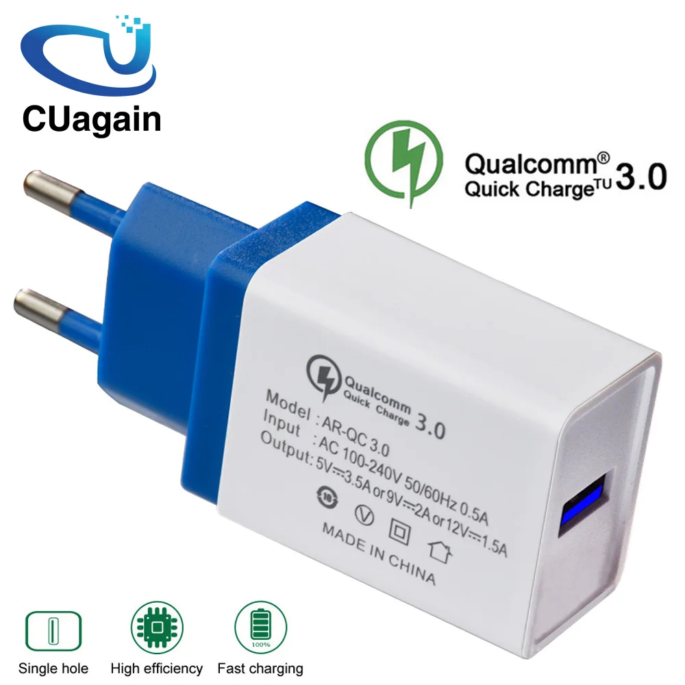Быстрая зарядка QC3.0 USB быстрое зарядное устройство 18 Вт Быстрое Зарядное