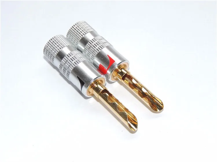 

HIGH END 24K Gold plated Speaker Wire Cable Connectors Nakamichi Banana Terminal Plugs Red and Black