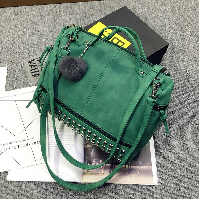 Сумка Бостон Роскошные замша сумки женские дизайнерские винтажные Топ ручка с