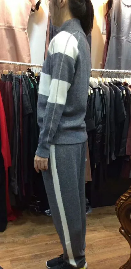 2018 осенне зимний Высококачественный новый шерстяной кашемировый костюм с