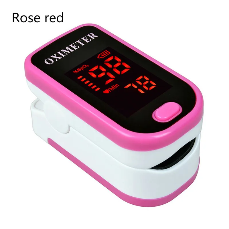 rose red Loozykit Пальчиковый пульсоксиметр со чехол нажатием Oximetro Pulso De Dedo светодиодный оксиметры Сатуратор Pulsioximetro - Цвет: rose red