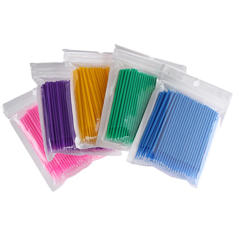 100 шт. одноразовые мини аппликаторы для кисточек наращивания ресниц удаления