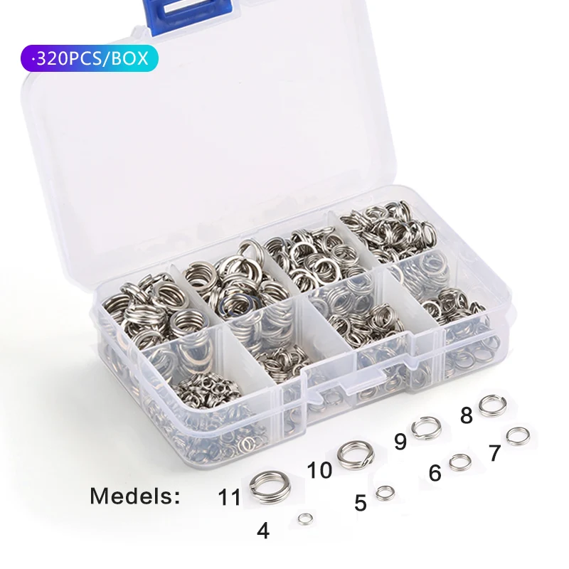 320 шт. рыболовные кольца из нержавеющей стали|fishing lure|solid ringsplit rings |