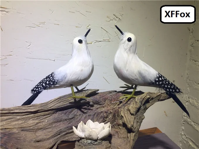 

a pair of real life white bird models foam&feather pearl bird toys gift about 20cm xf0606