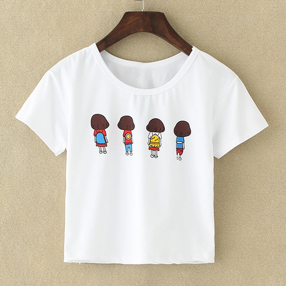 2018 милые модные стильные летние женские футболки с круглым вырезом и цветочным