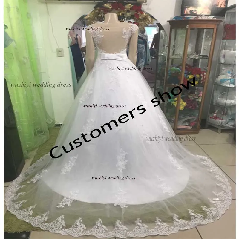 Wuzhiyi vestidos de noiva китайские свадебные платья с аппликацией винтажные кружевные свадебные платья бальное платье свадебное платье robe de mariag