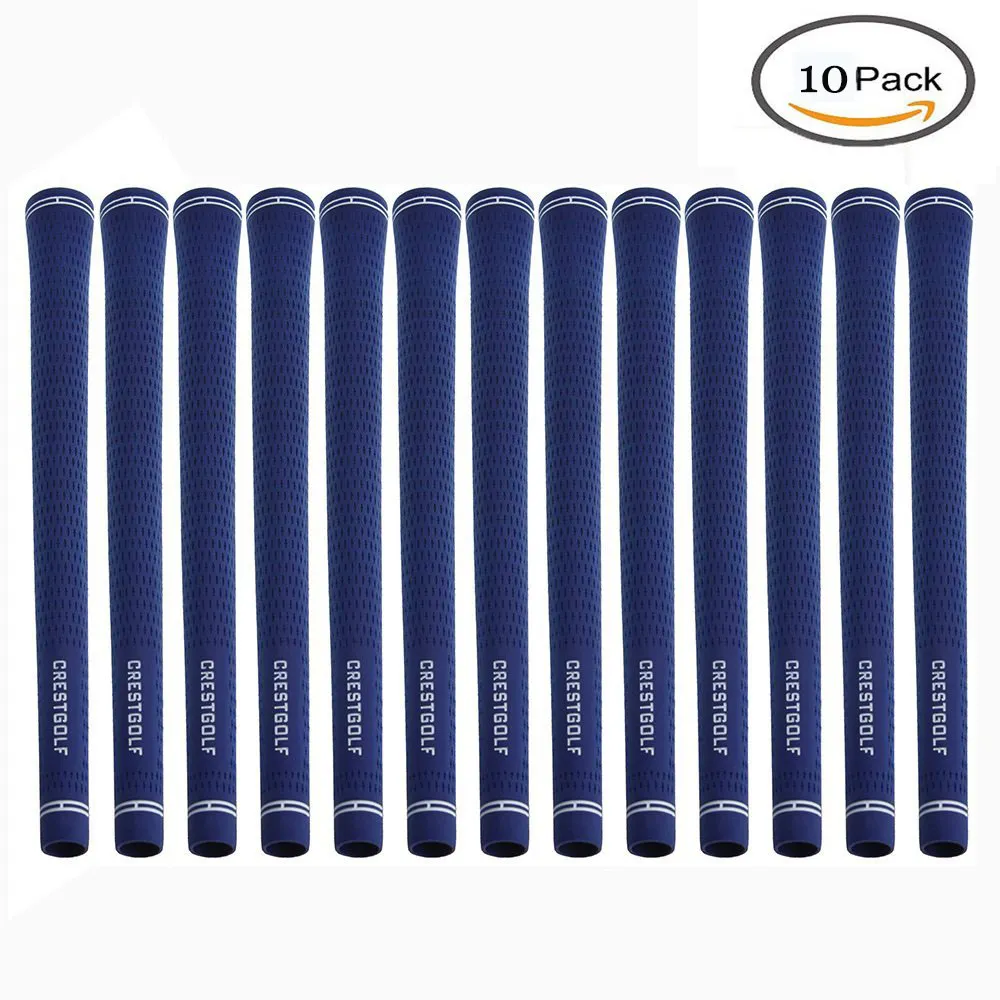 Синий CRESTGOLF Golf Iron Grips Putter Grips Rubber 10pcs/Pack Black Golf Irons Grips Golf Golf Accessories - Цвет: Синий