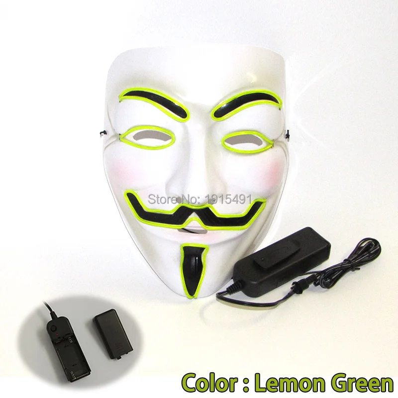 2017 модная светодиодная светящаяся маска неоновая Праздничная декоративная 10