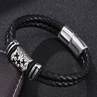 new fashion men bracelet elegant adorn small article genuine leather bracelet double layer hand jewelry bangle gift bb0078