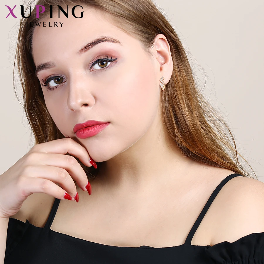 Xuping, модные серьги, дизайн, высокое качество, для женщин, розовая расцветка, покрытие, шарм, ювелирное изделие, подарок на день Святого Валентина, S50-29379