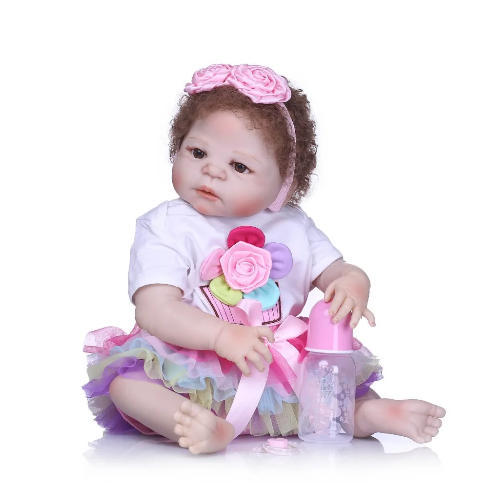 NPK 55 см куклы Reborn Bebe силиконовая кукла Baby Girl новые игрушки для волос Bonecas подарок