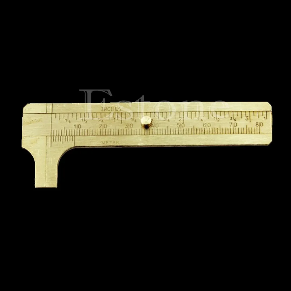

Мини 80 мм 3,15 дюйма латунный твердый скользящий Калибр штангенциркуль для измерения ювелирных изделий двойные весы
